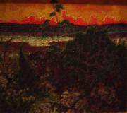 konrad magi Landscape with red cloud oil painting artist